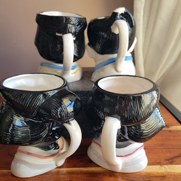 Vintage SIGMA TASTESETTER Japan Four Head Mugs Mens and Womens Hand Painted - Picture 4 of 12